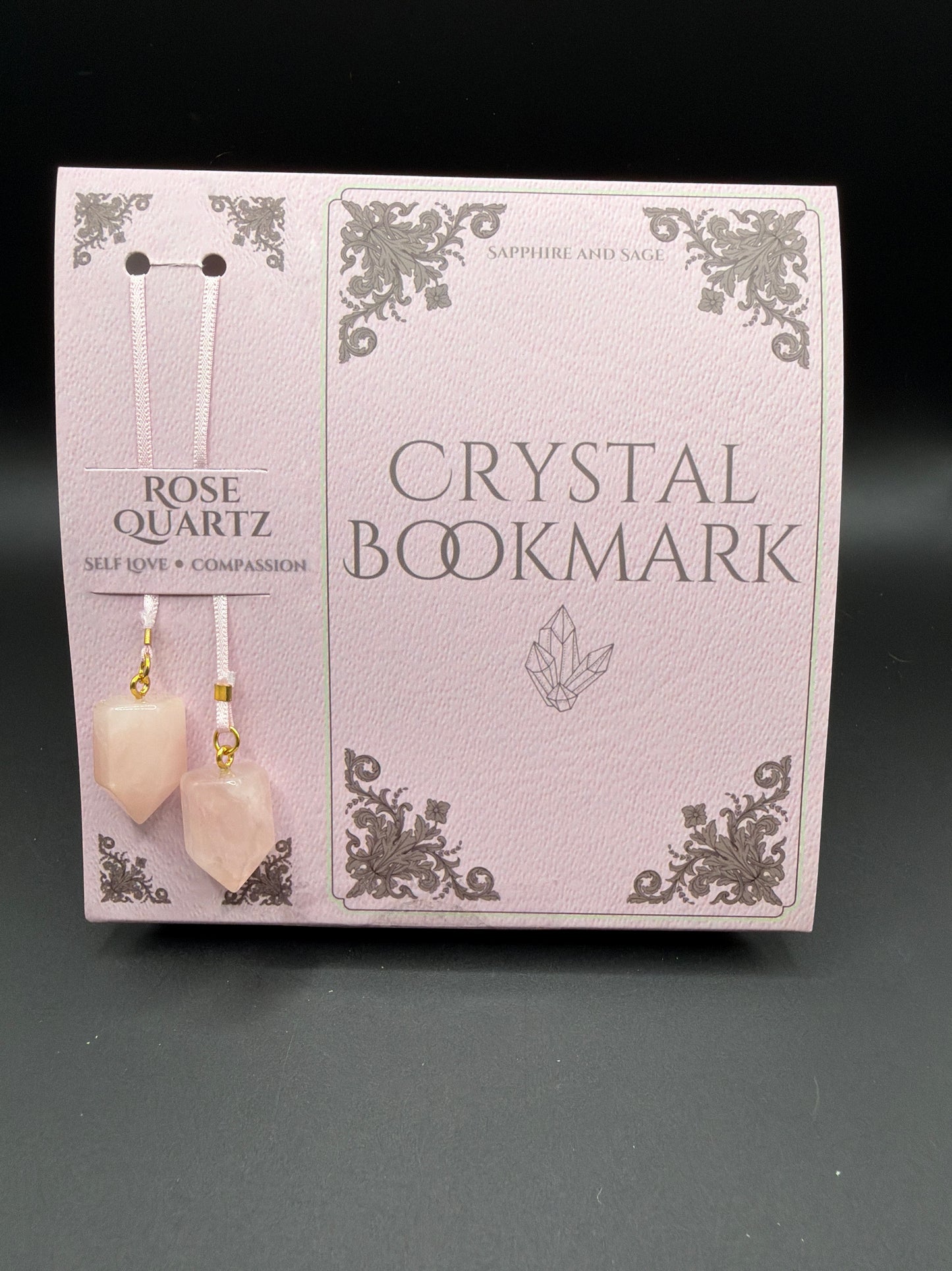 Rose Quartz Crystal Bookmark