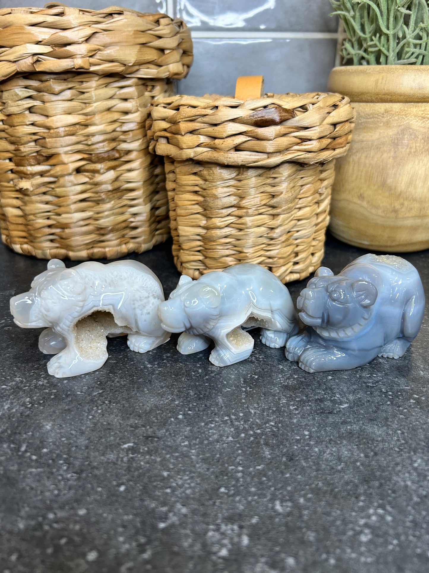 Druzy Agate Bears