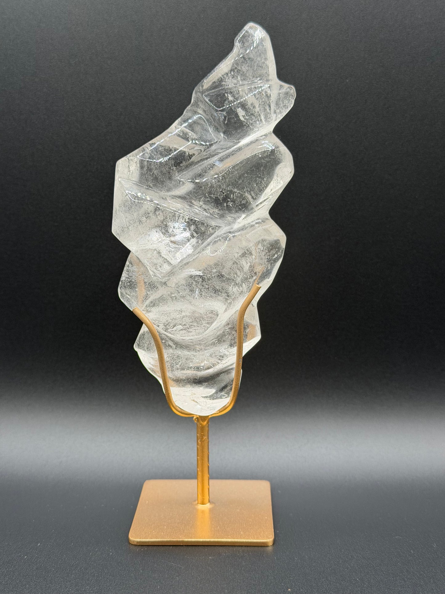 Geometric Clear Quartz Carving
