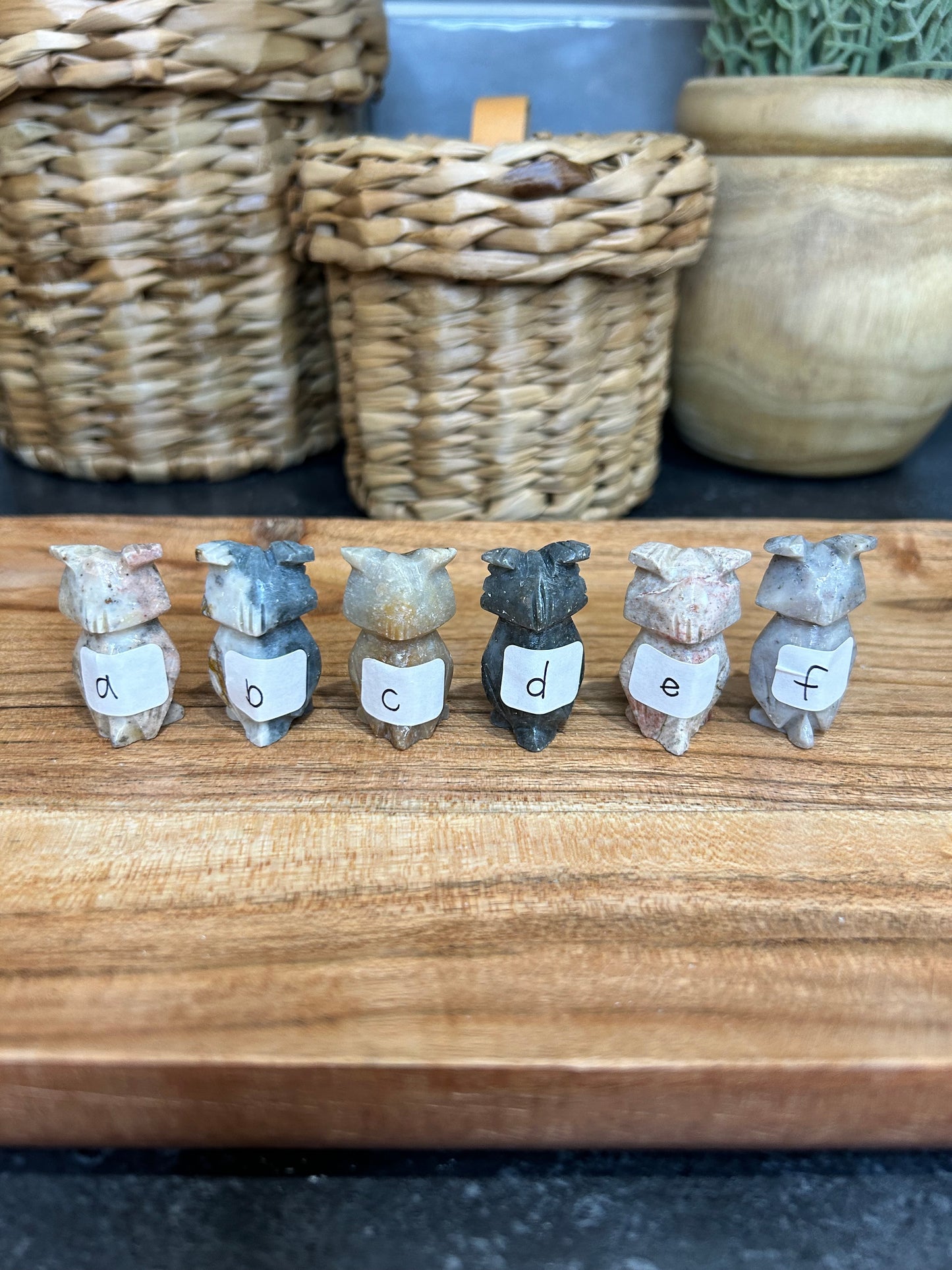 Mini Soapstone Owl Carvings