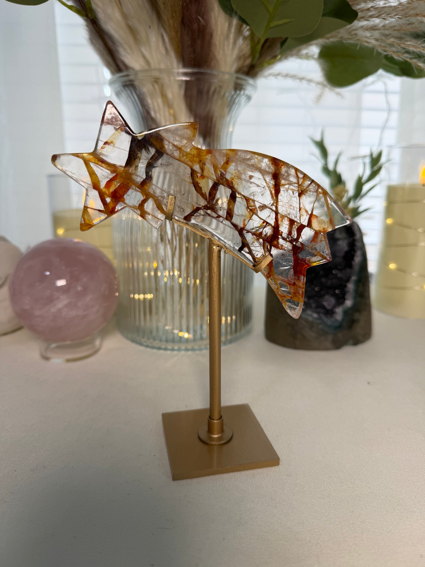 Fire Quartz & Golden Healer Shooting Star