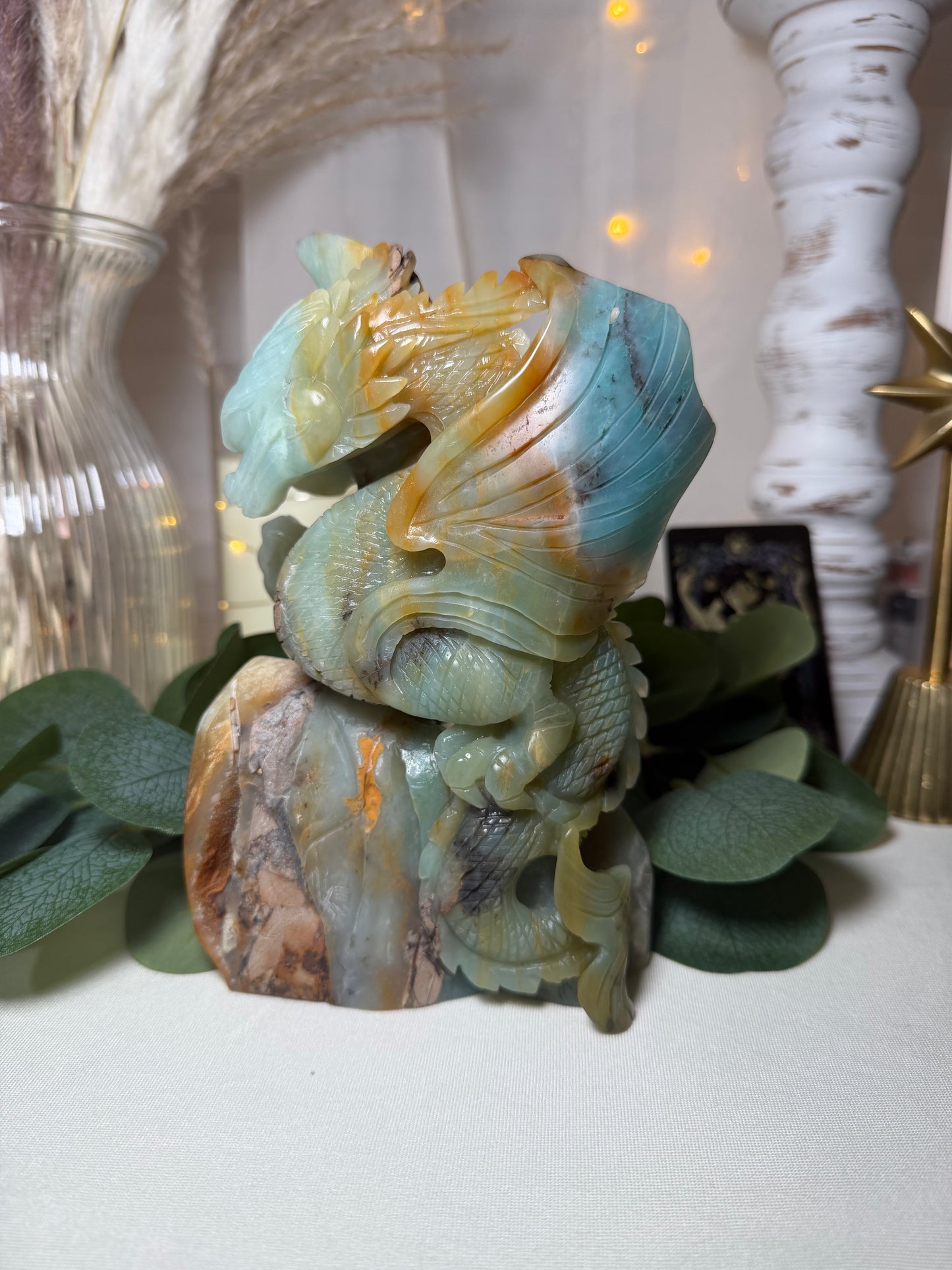 Blue Sky Jasper Dragon