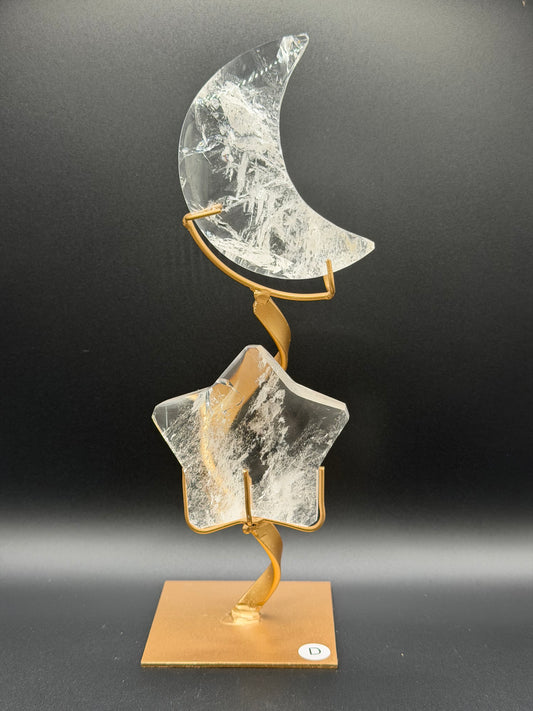 Lemurian Quartz Moon & Star Pair - Option D
