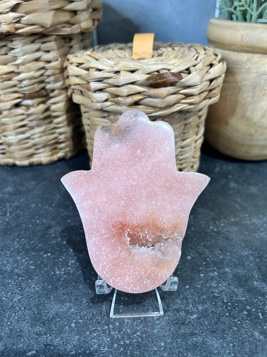 Pink Amethyst Hamsa