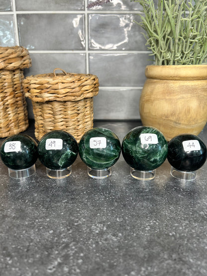 Green Kyanite Spheres