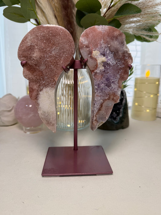 Pink Amethyst Angel Wings