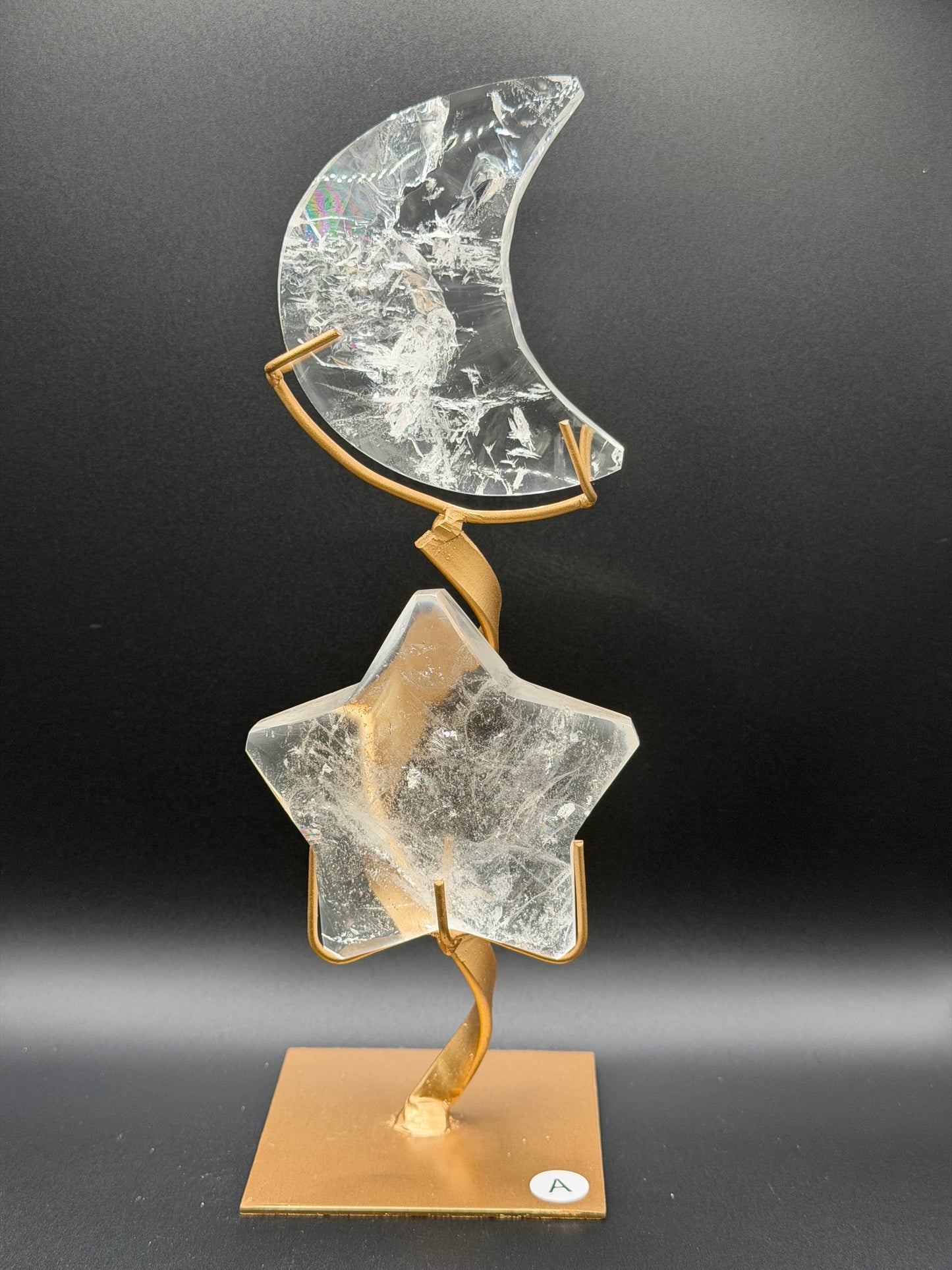 Lemurian Quartz Moon & Star Pair - Option A