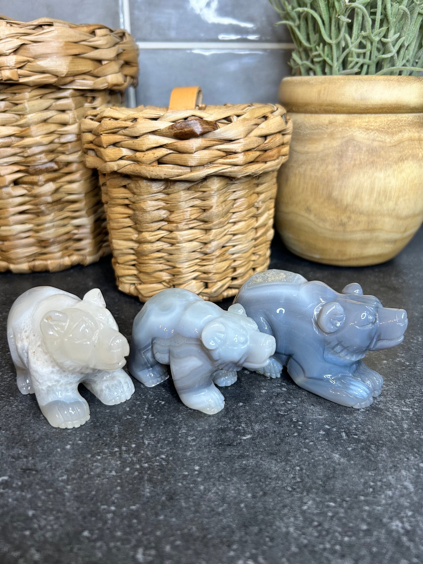 Druzy Agate Bears