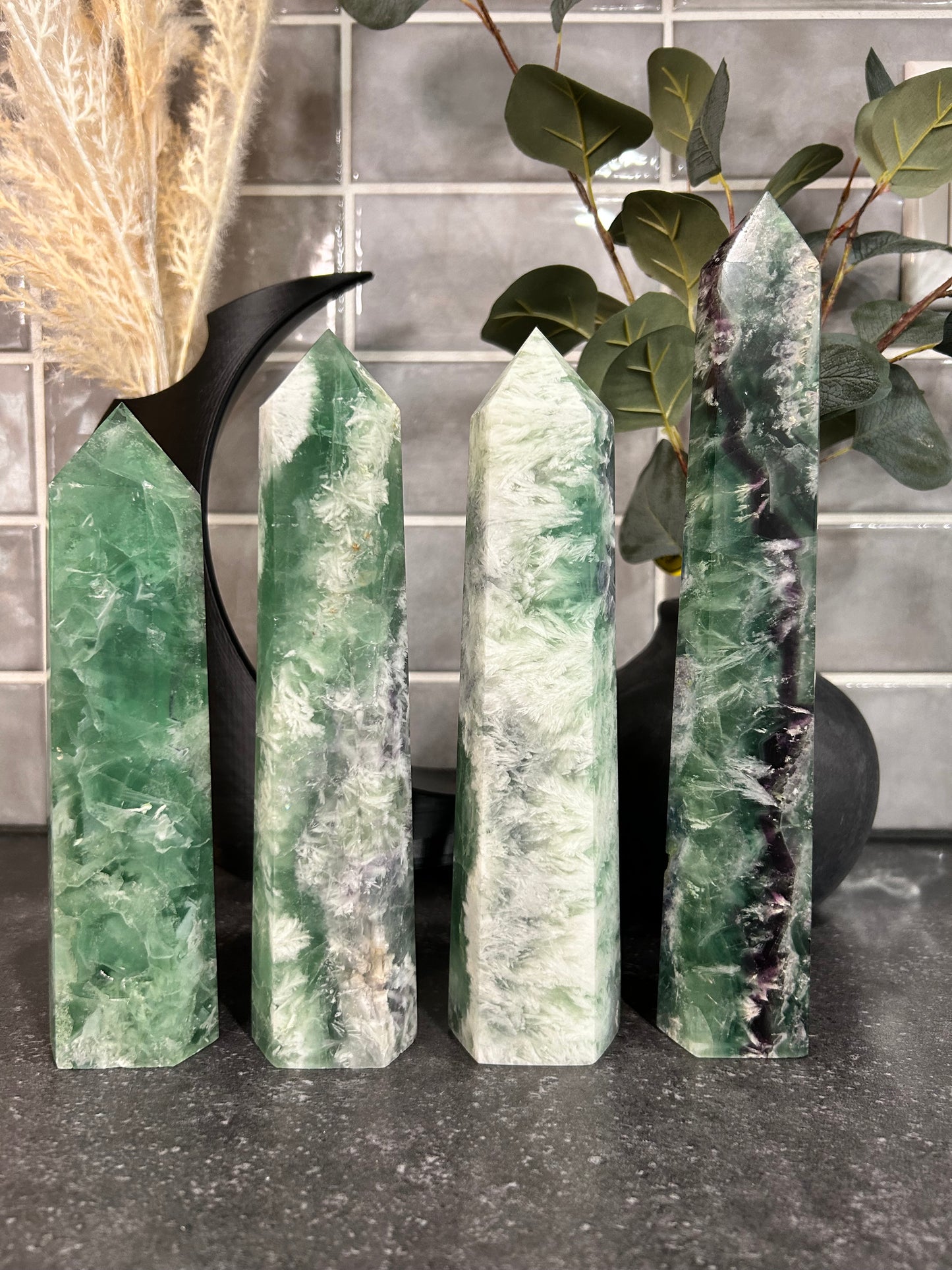 Feather Fluorite Statement Towers