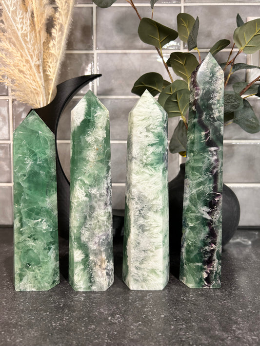Feather Fluorite Statement Towers