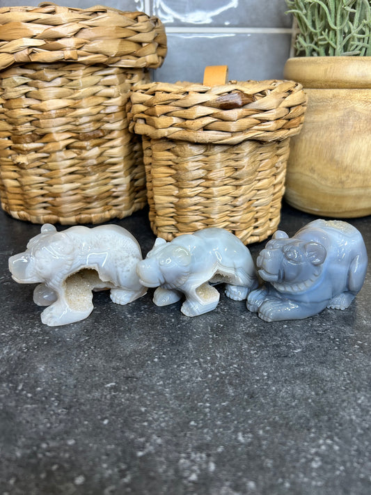 Druzy Agate Bears