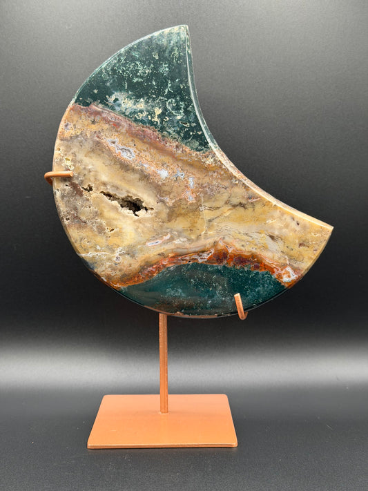Jasper & Pink Amethyst Moon