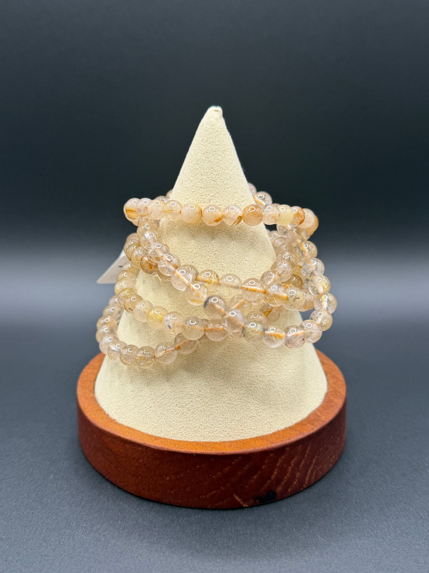 Golden Rutile in Quartz Bracelets
