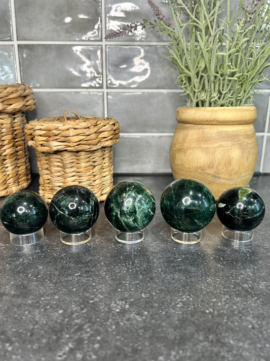 Green Kyanite Spheres