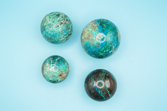 Chrysocolla & Malachite Spheres