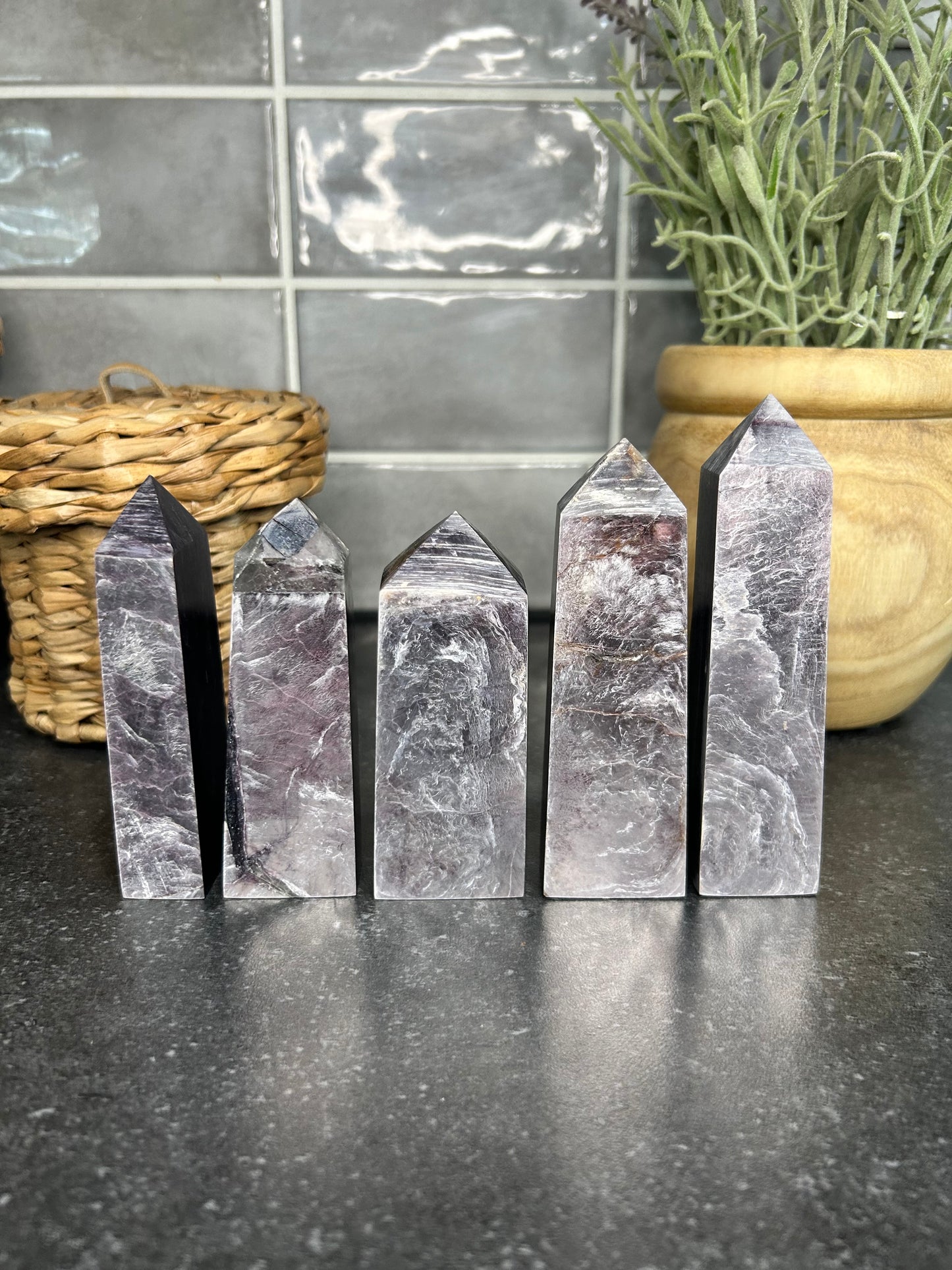 Gem Lepidolite Towers