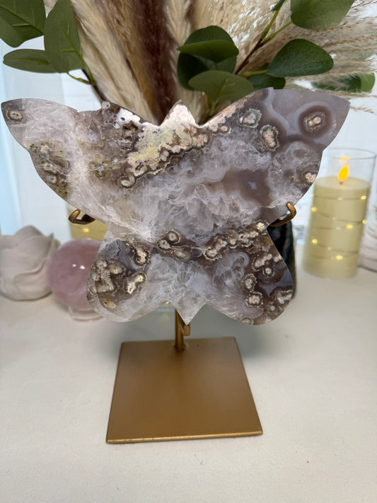 Agate & Quartz Butterfly