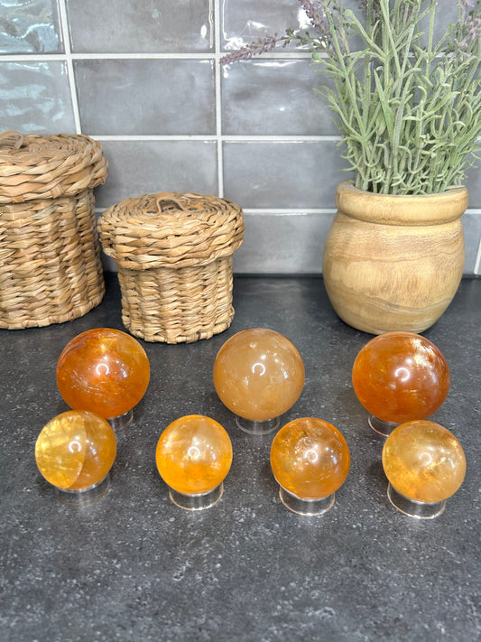 Honey Optical Calcite Spheres
