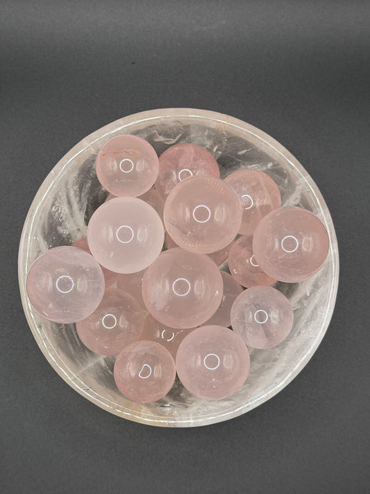 Mozambique Rose Quartz Spheres | Small