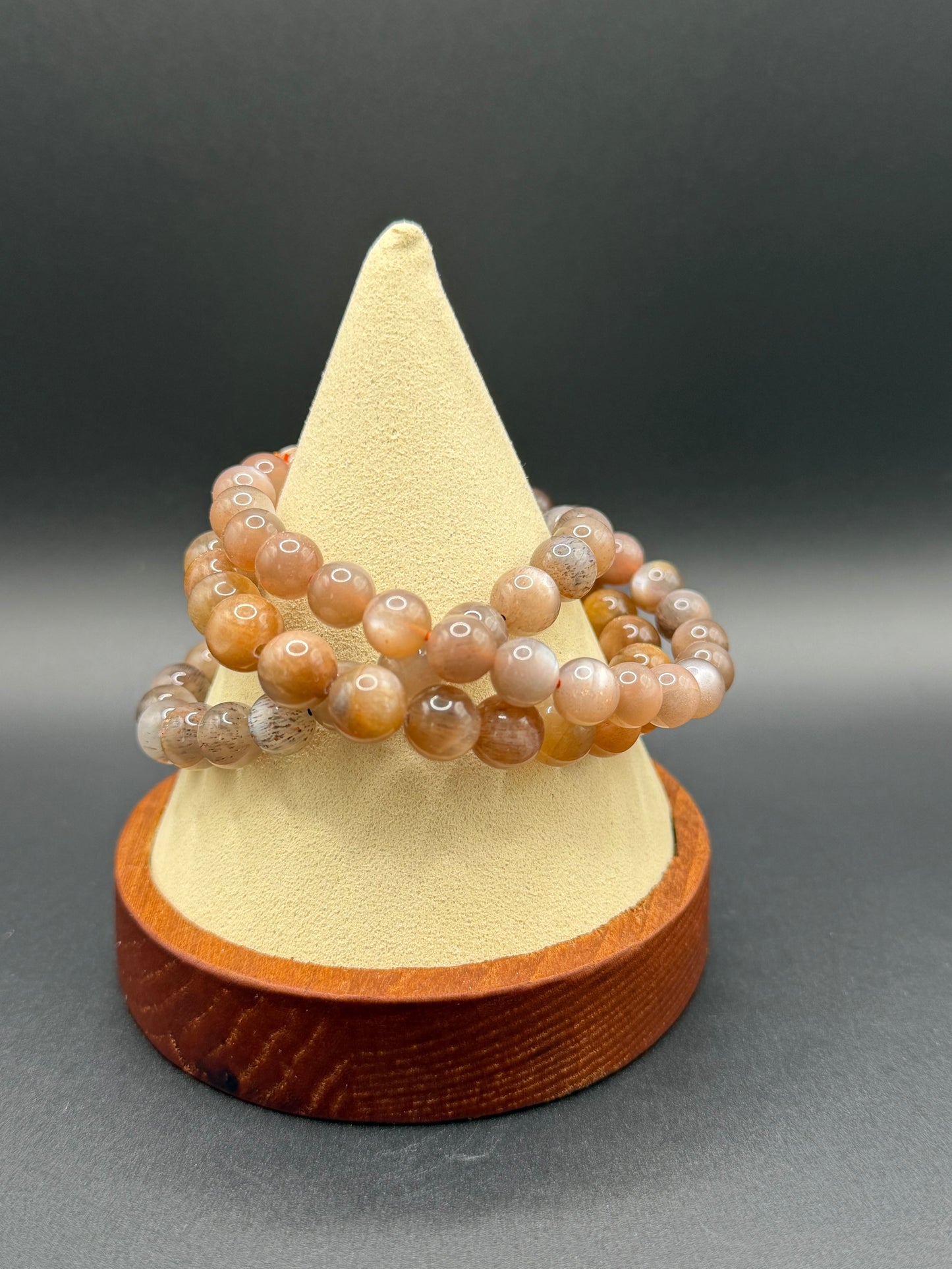 Black Moonstone & Sunstone Bracelets