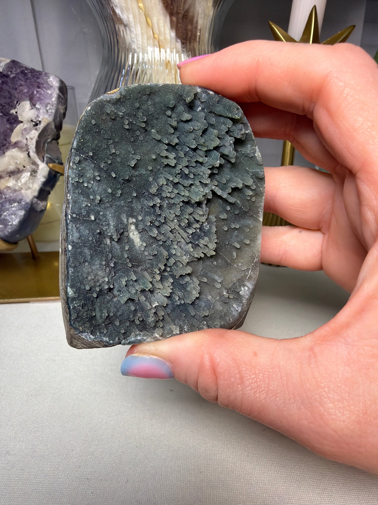 Rainbow Amethyst Stalactite Cutbase