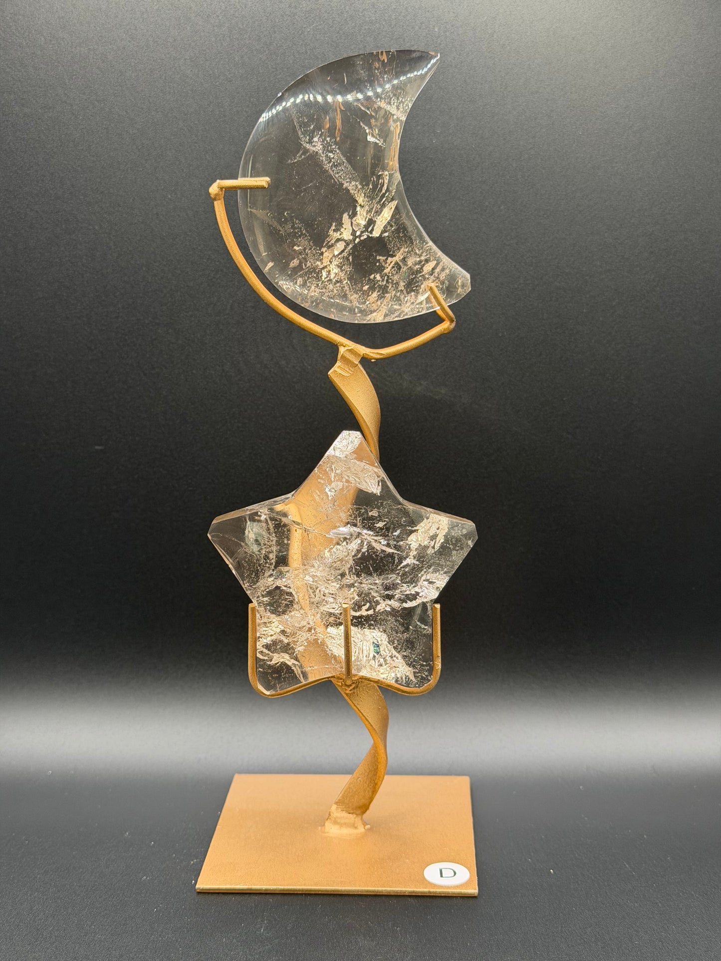 Smokey Quartz Moon & Star Pair - Option D
