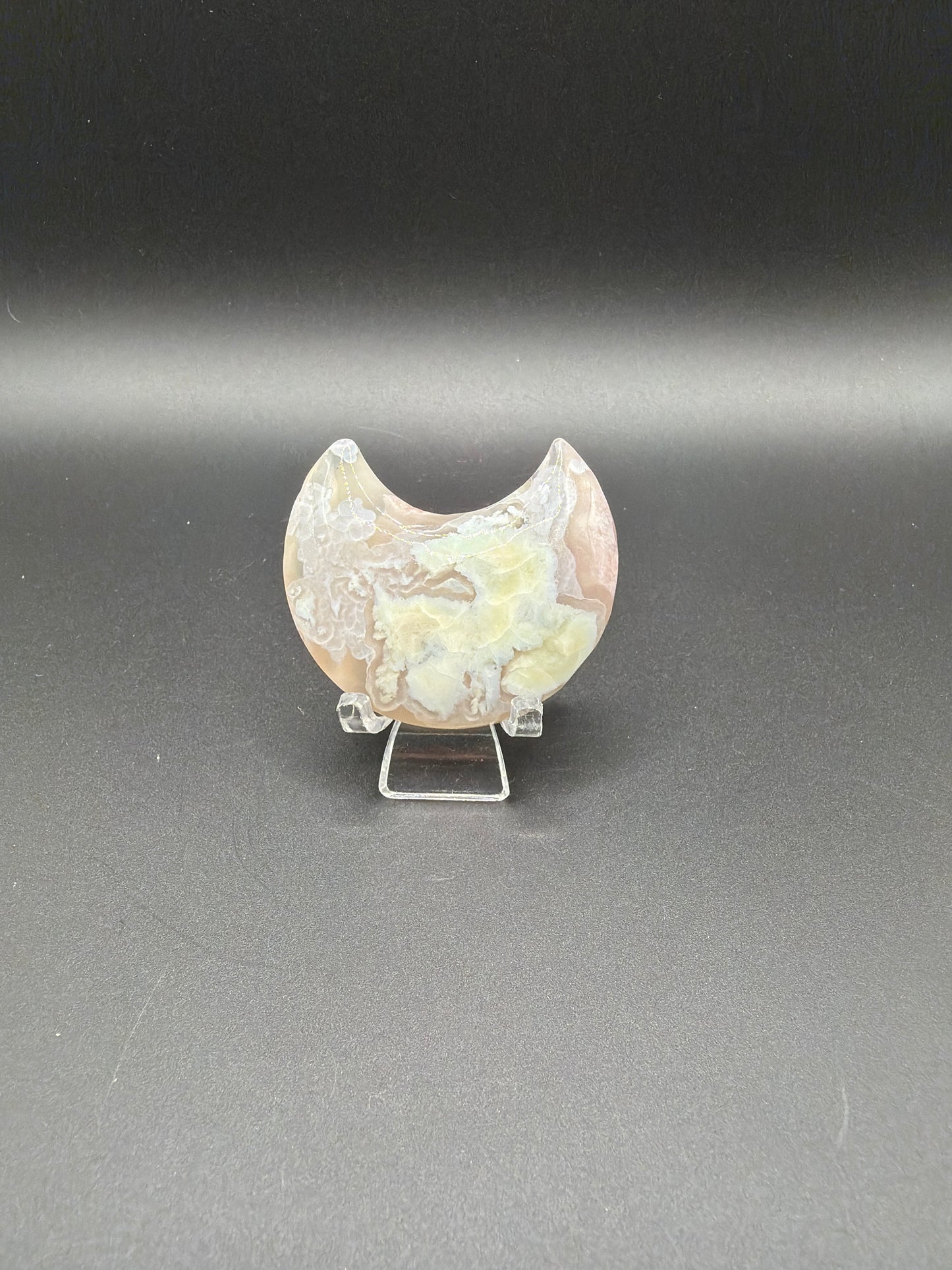 Mini Flower Agate Moon