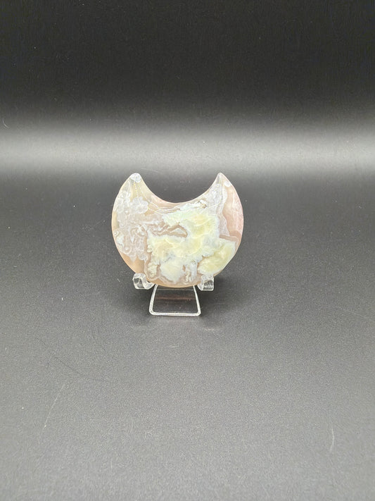 Mini Flower Agate Moon