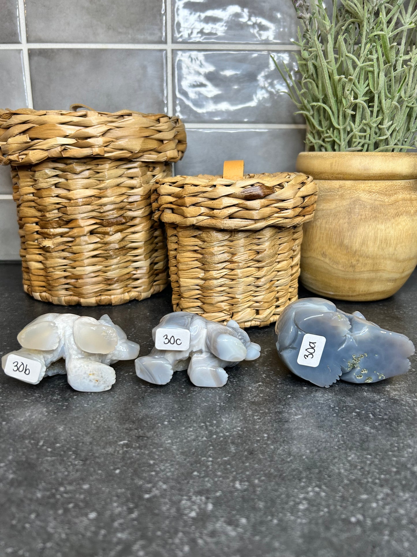 Druzy Agate Bears