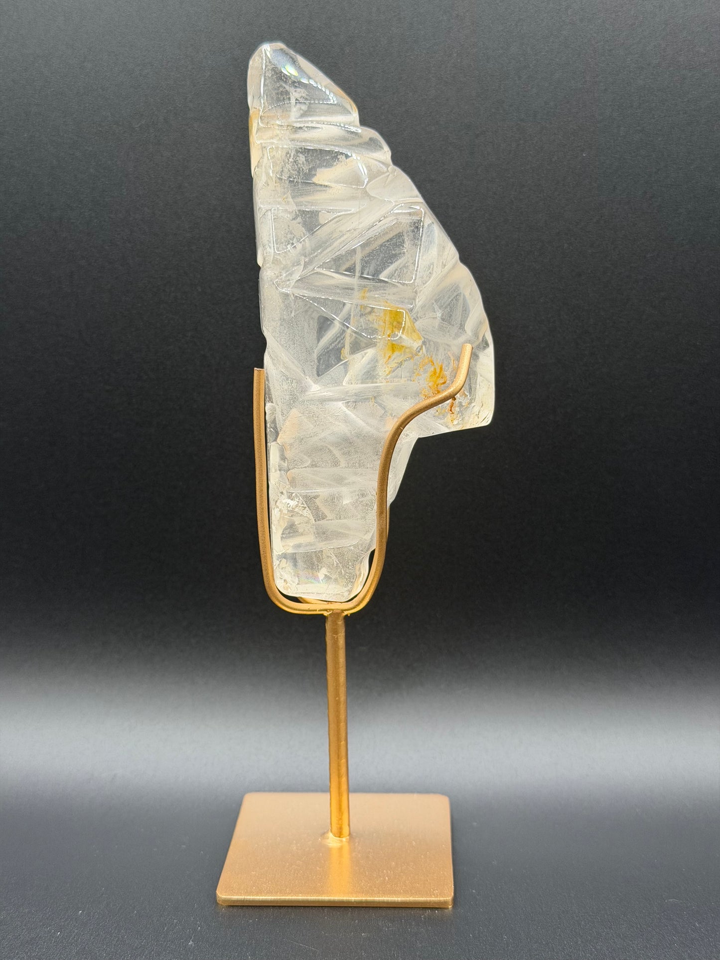 Geometric Clear Quartz Carving