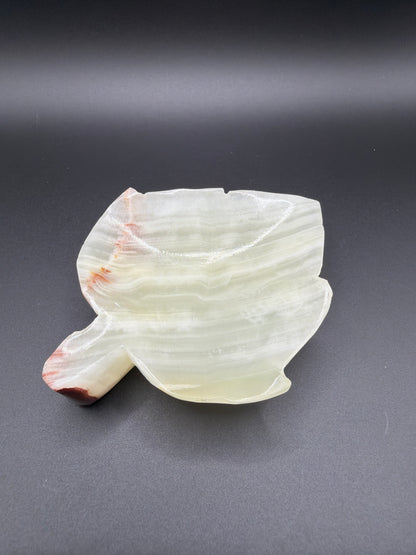 Green Onyx Leaf Dish