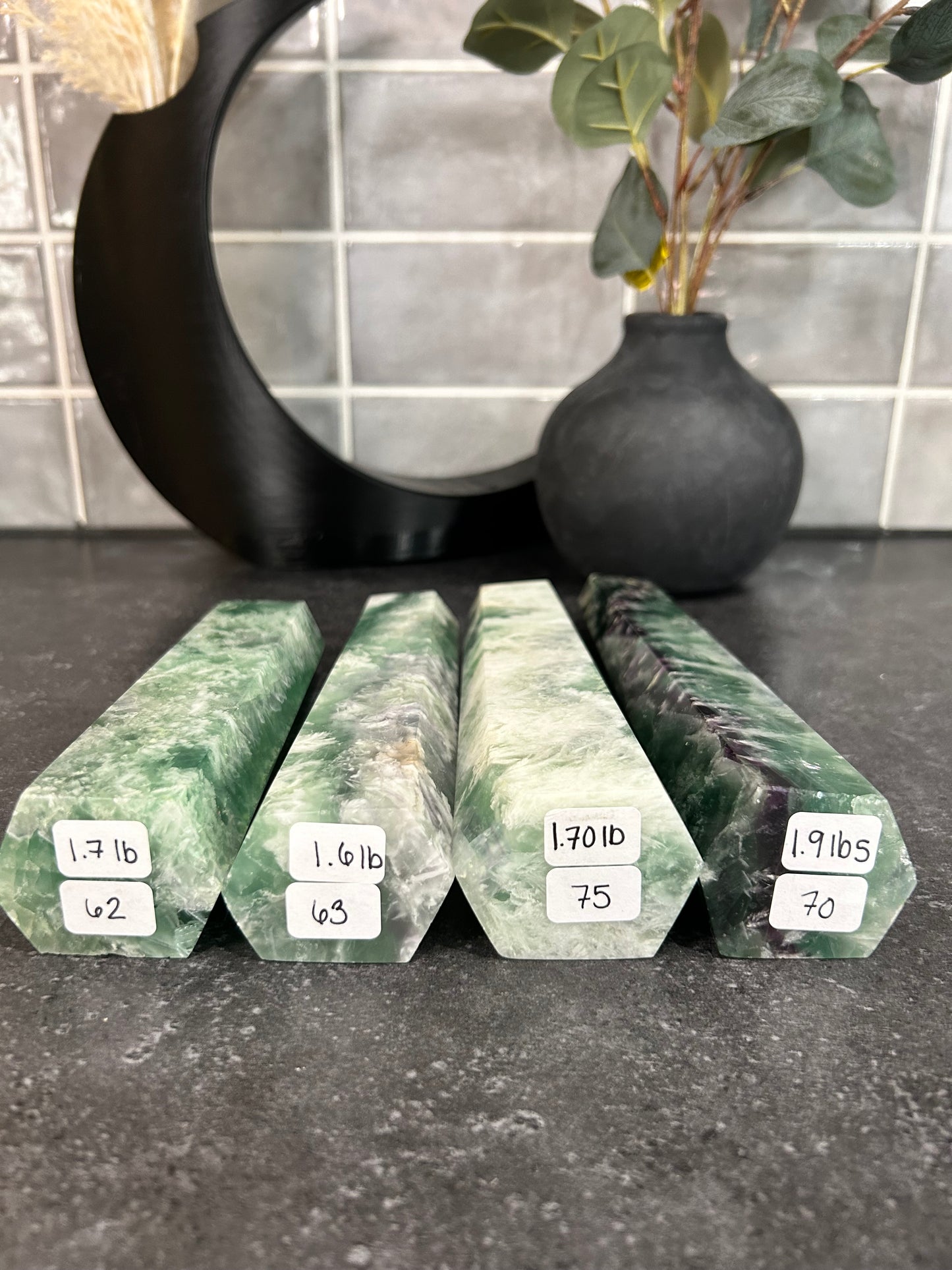 Feather Fluorite Statement Towers