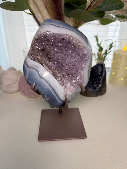 Amethyst & Agate Freeform on Stand