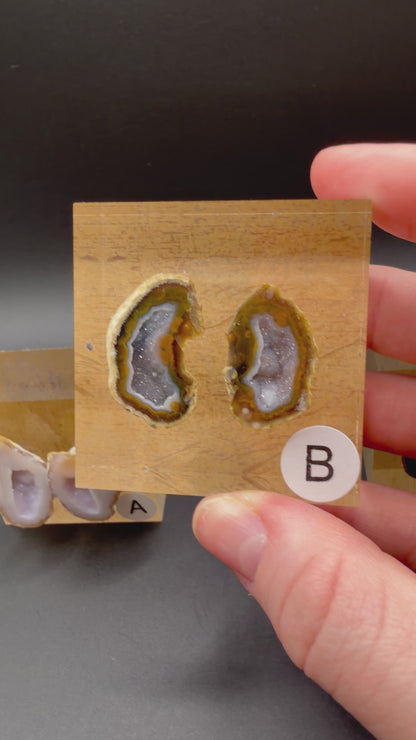 Tabasco Agate Geode Pairs