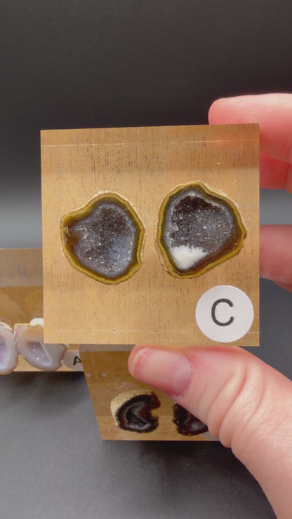 Tabasco Agate Geode Pairs